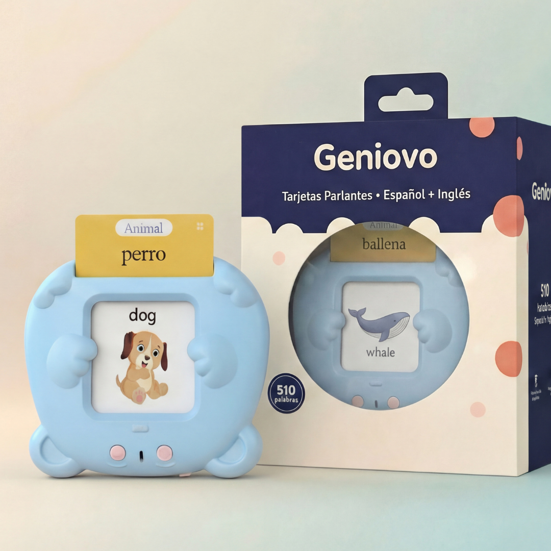 Geniovo™ - Aprende Inglés y Español Jugando con Tarjetas Parlantes
