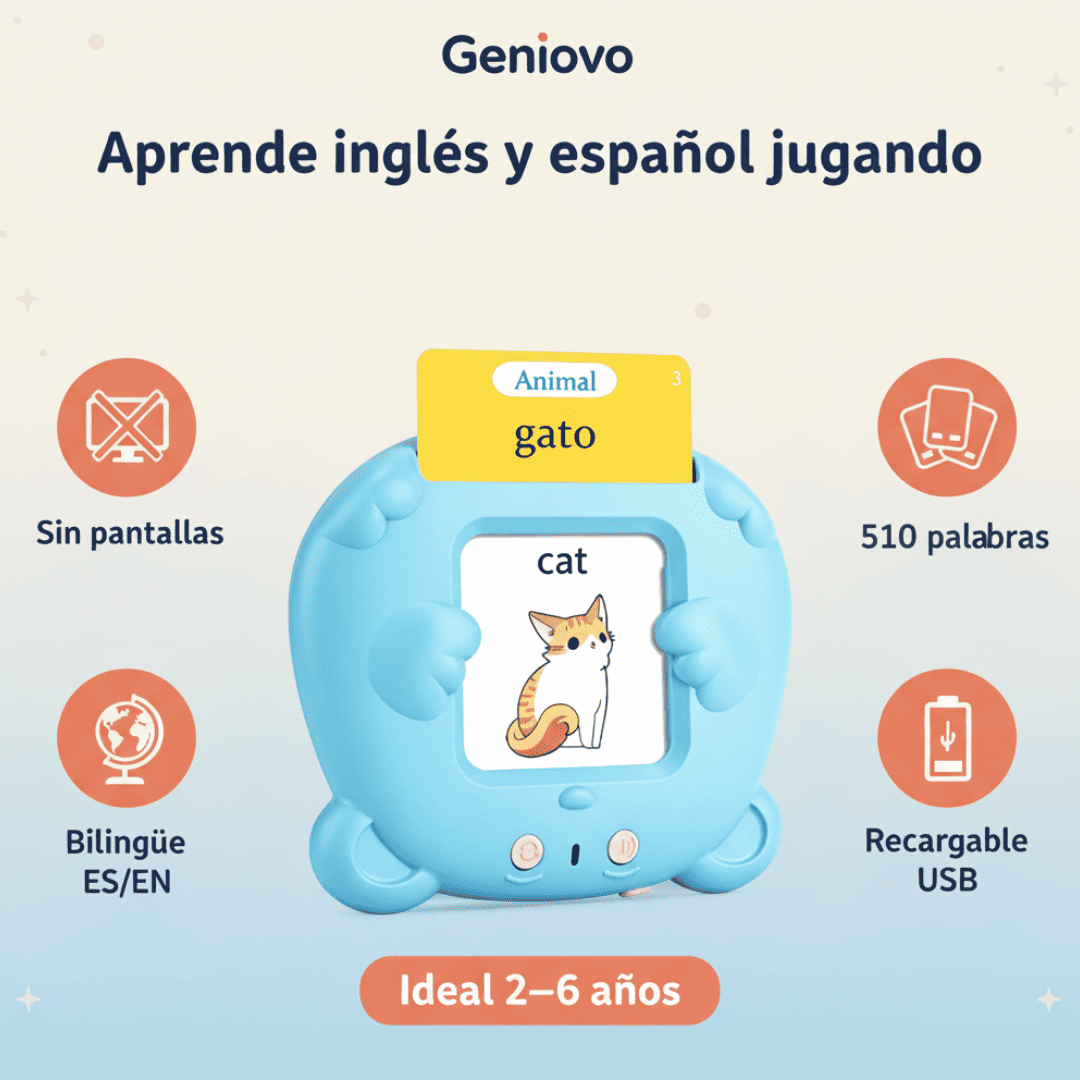 Geniovo™ - Aprende Inglés y Español Jugando con Tarjetas Parlantes